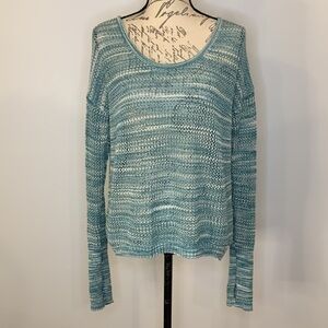 Soybu Gigi Boardwalk scoop neck sweater open knit cross back L